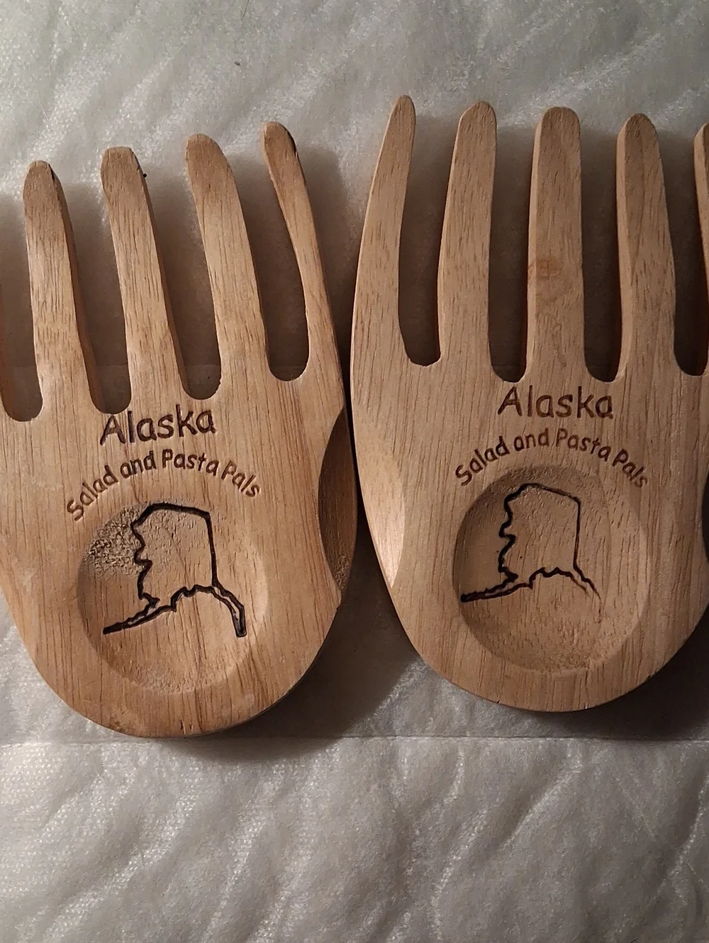 Alaska Salad and Pasta Pals Wooden Serving Forks - Natural Wood